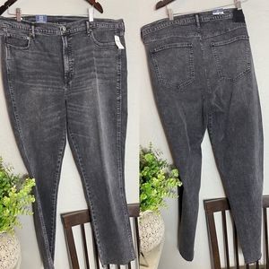 Gap plus size high waist throwback cigarette jean in black wash